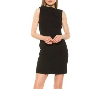 Alexia Admor Larisa Foldover Boatneck Sheath Dress::NWT::$225